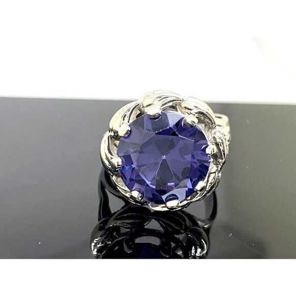 Blue Purple Gemstone Cocktail Ring Karbra 14k White Gold Women's Estate …